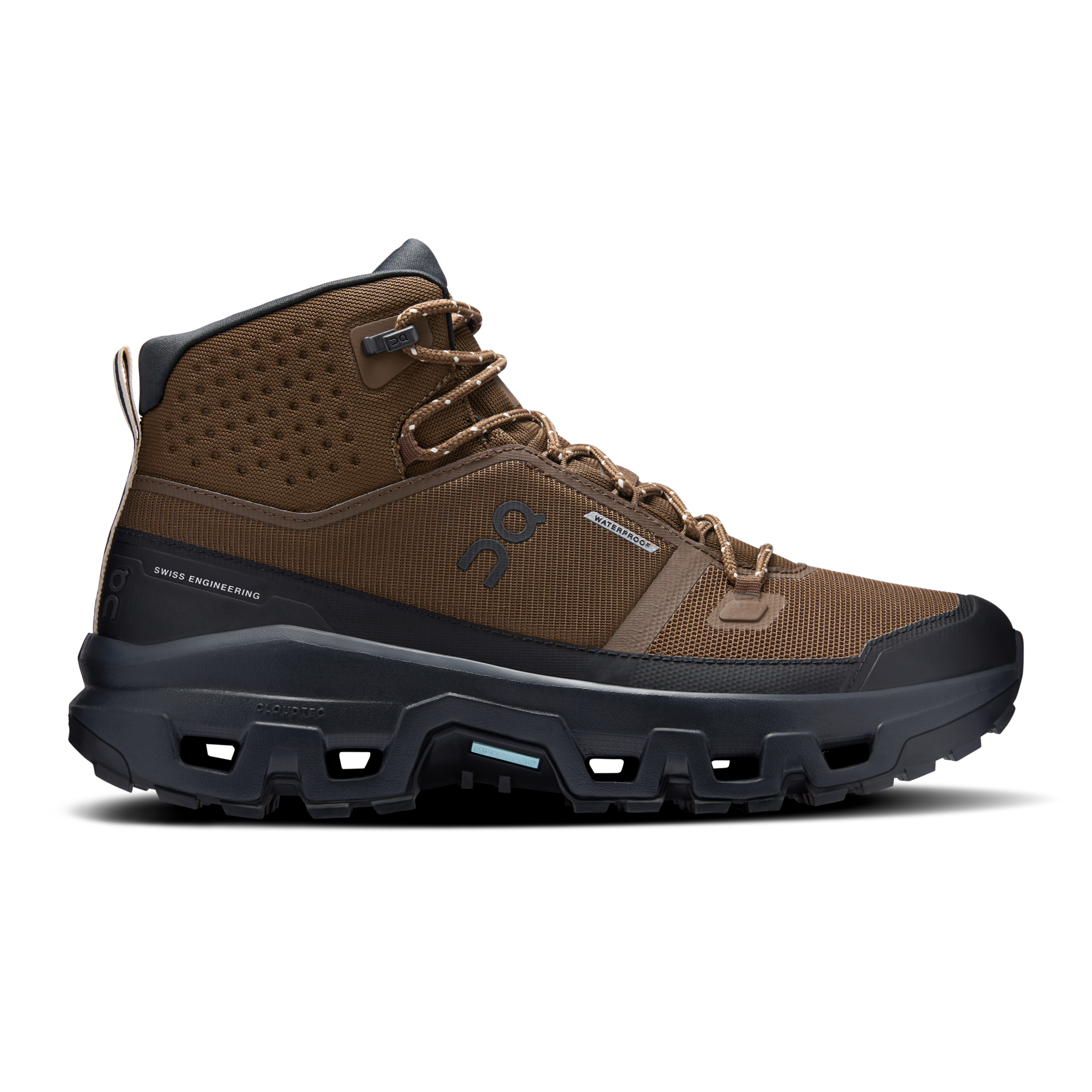 On Cloudrock Mid Waterproof Tierra Negro Zapatos